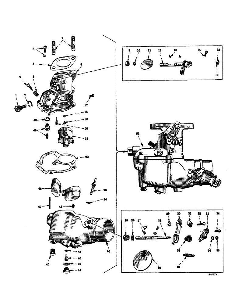 Схема запчастей Case IH 420 - (236) - CARBURETOR, ZENITH MODEL 62-A-J-10 UP DRAFT (10) - ENGINE