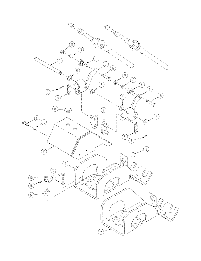 Схема запчастей Case IH STX375 - (08-25) - LINKAGE HYDRAULIC REMOTE CONTROL MANUAL REMOTE (08) - HYDRAULICS