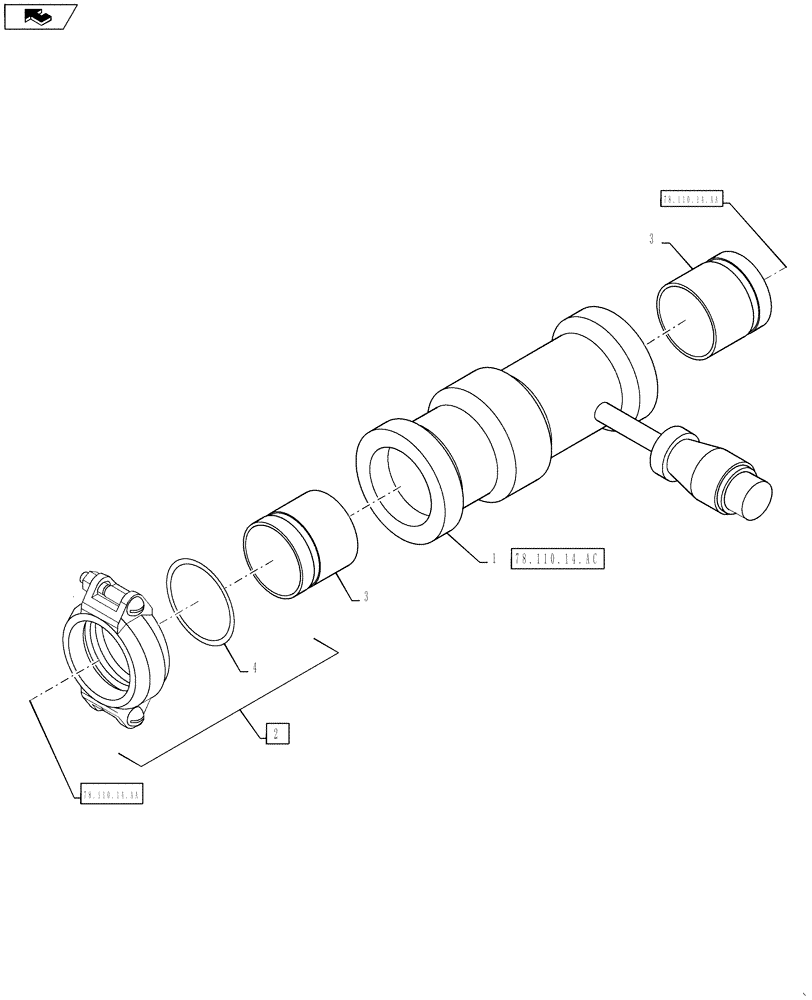 Схема запчастей Case IH 610 - (78.110.14.AB) - FLOWMETER GROUP (78) - SPRAYING