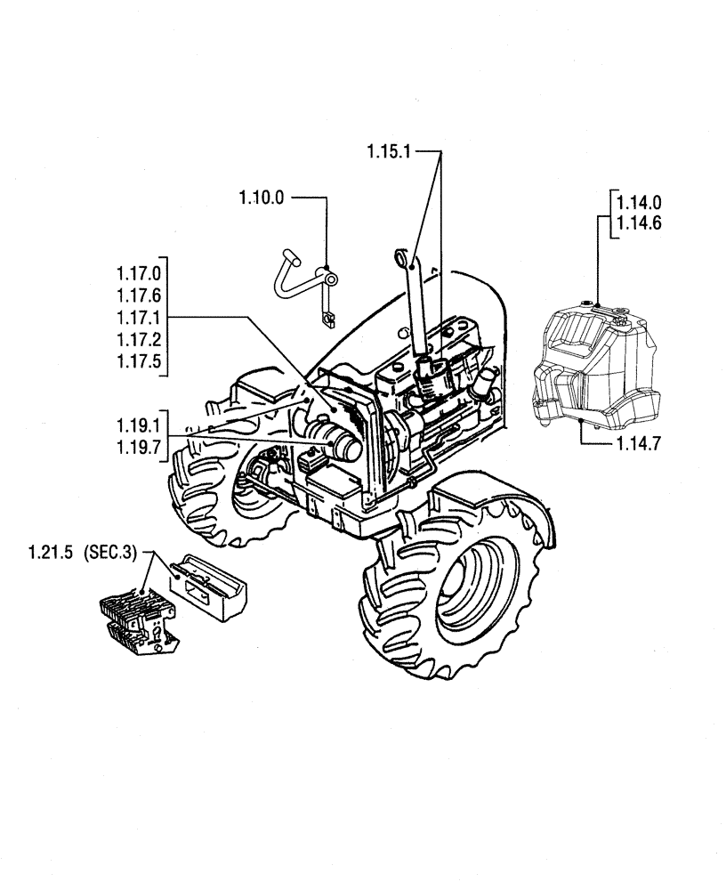 Схема запчастей Case IH JX95 - (1.09.0 SEC. 02) - ENGINE EQUIP. (02) - ENGINE EQUIPMENT