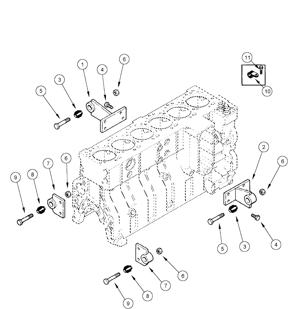 Схема запчастей Case IH CPX620 - (02-08) - ENGINE MOUNTING (01) - ENGINE