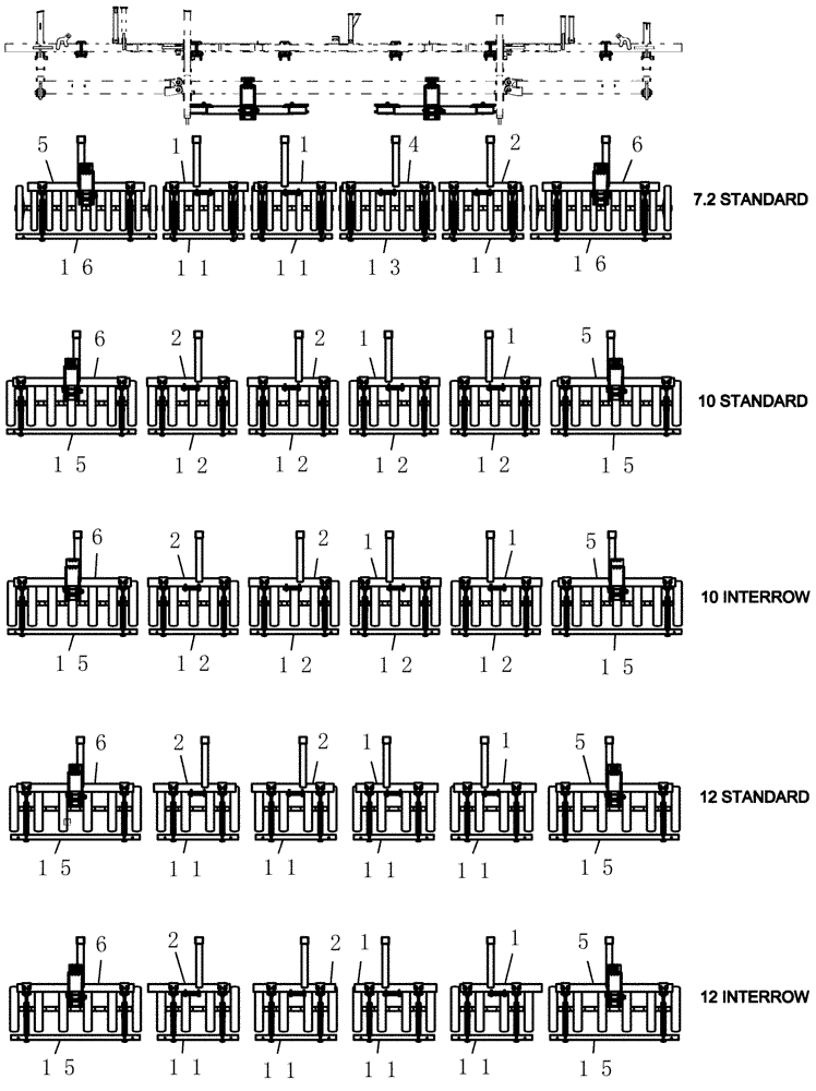 Схема запчастей Case IH 400 - (75.200.09) - GANG FRAME PARTS LAYOUT 27 (75) - SOIL PREPARATION