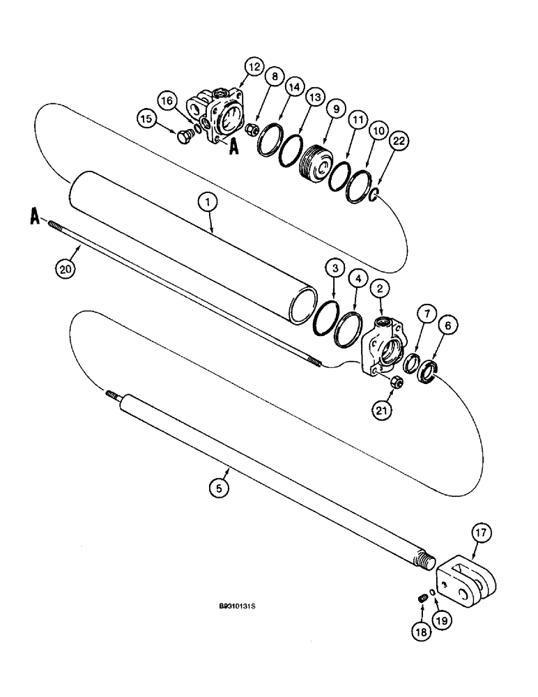 Схема запчастей Case IH 955 - (8-096) - HYDRAULIC CYLINDER - 127061A1, ROW MARKER, 24 ROW NARROW - FRONT FOLD (08) - HYDRAULICS