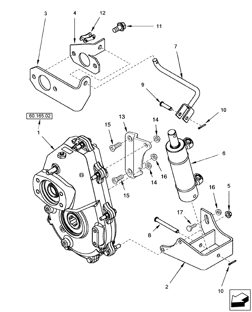 Схема запчастей Case IH 2577 - (60.165.01) - GEARBOX ASSY - FEEDER REVERSER (60) - PRODUCT FEEDING