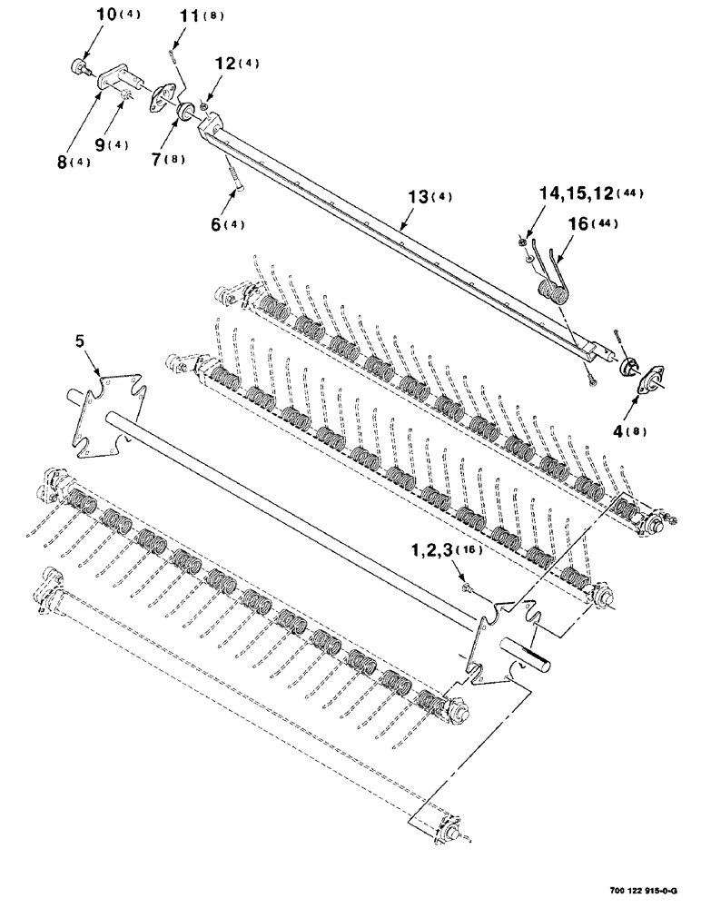 Схема запчастей Case IH 8480 - (3-10) - PICKUP ROTOR ASSEMBLY Pickup