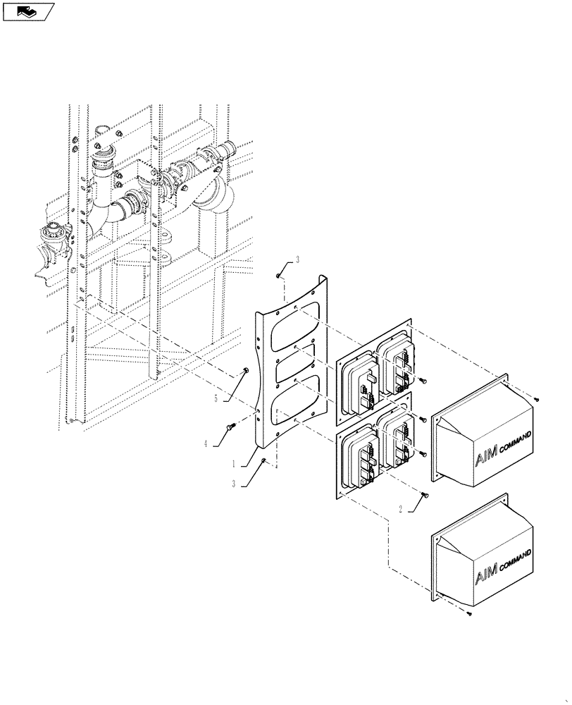 Схема запчастей Case IH 3330 - (55.100.12[01]) - AIM COMMAND, DOUBLE MOUNTING (55) - ELECTRICAL SYSTEMS
