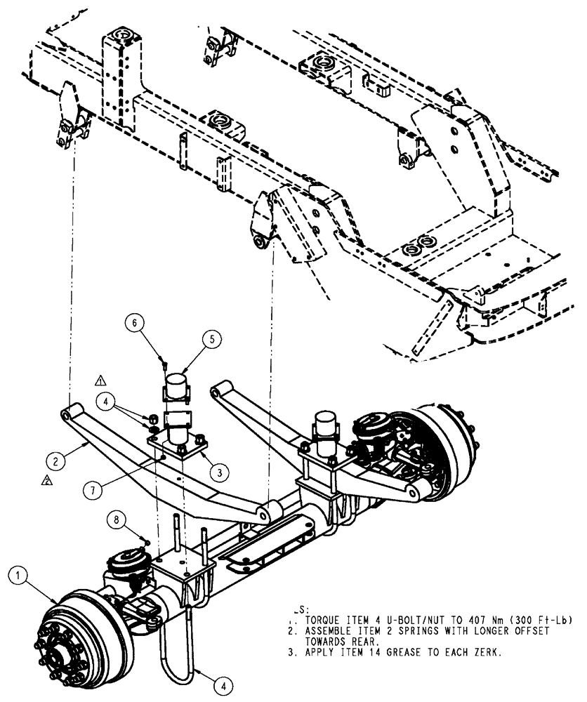 Схема запчастей Case IH FLX4510 - (04-001) - FRONT AXLE ASSEMBLY Frame & Suspension