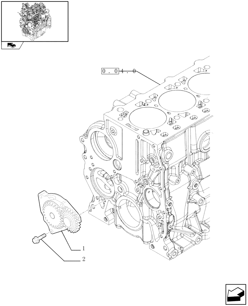 Схема запчастей Case IH FARMALL 75C - (0.30.0) - PUMP, ENGINE OIL & RELATED PARTS (01) - ENGINE