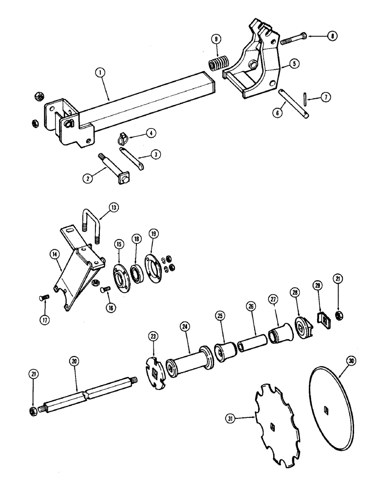 Схема запчастей Case IH F21H - (148) - 5 BLADE WING GANG, FRONT LEFT, 9 INCH SPACING, F21H, F21H-9-234 & F21H-0-242 