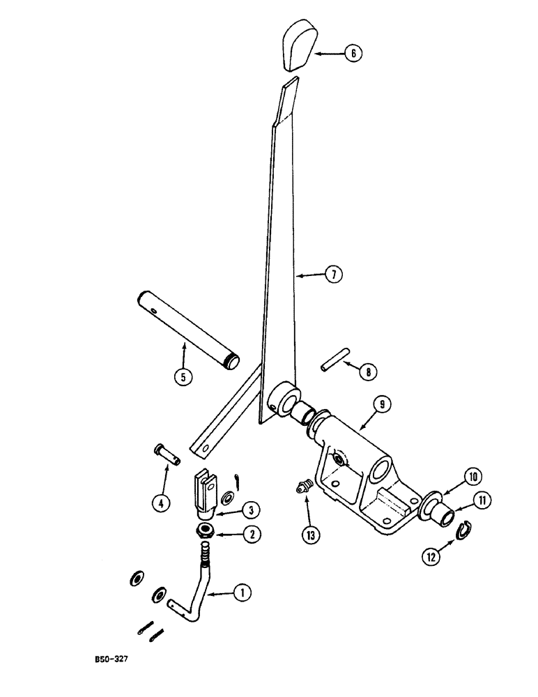 Схема запчастей Case IH 248 - (6-554) - CONTROL LEVER - 4 WHEEL DRIVE -, FOR AXLE "ZF", 258, 585 (06) - POWER TRAIN