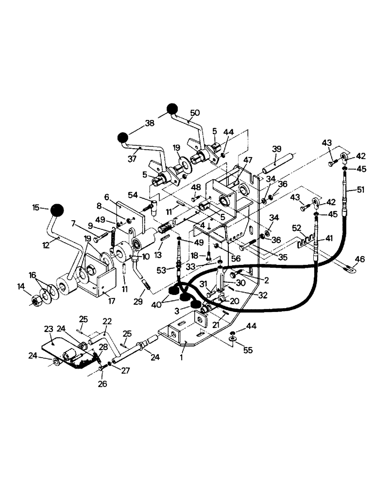 Схема запчастей Case IH PTA280 - (01-38) - CAB CONTROLS THROTTLE, TRANSFER CASE & TRANSMISSION TWO SPEED (10) - CAB