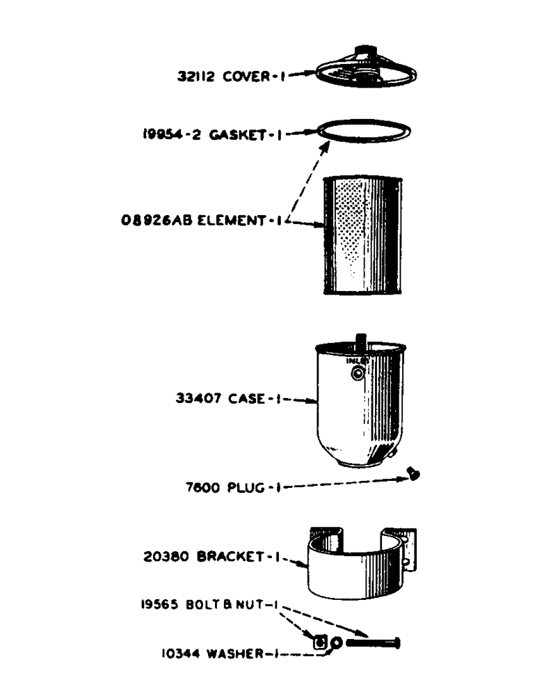 Схема запчастей Case IH SC-SERIES - (014) - PARTS FOR O8152AB OIL FILTER, S, SC, SO (02) - ENGINE