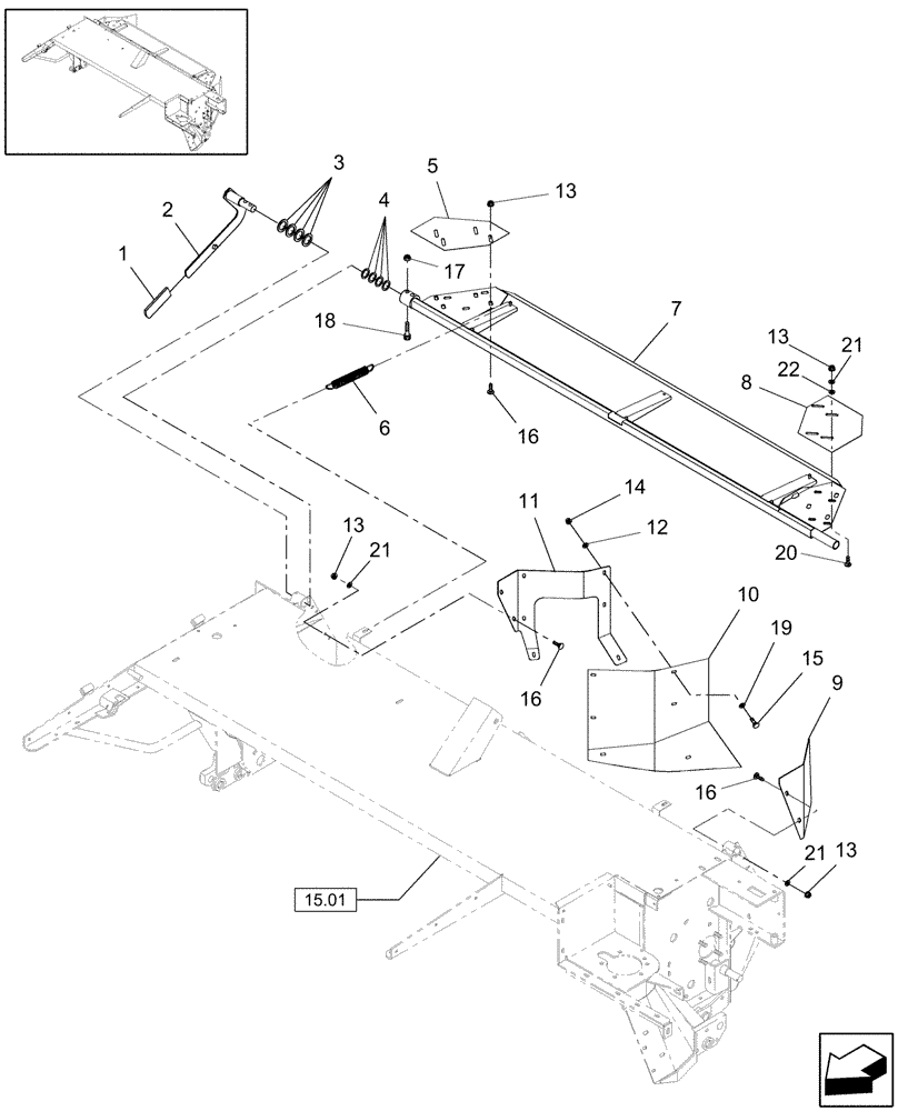 Схема запчастей Case IH DC92F - (08.05/01) - SWATHGATE (08) - SHEET METAL