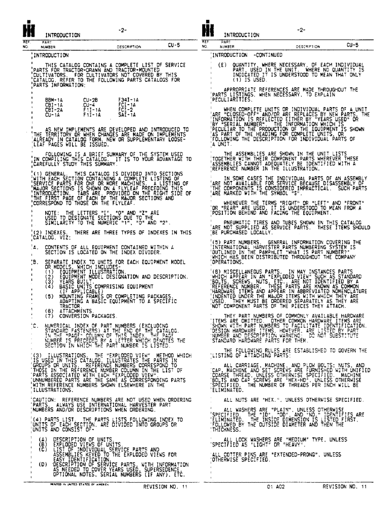 Схема запчастей Case IH 80 - (2) - INTRODUCTION (00) - PICTORIAL INDEX