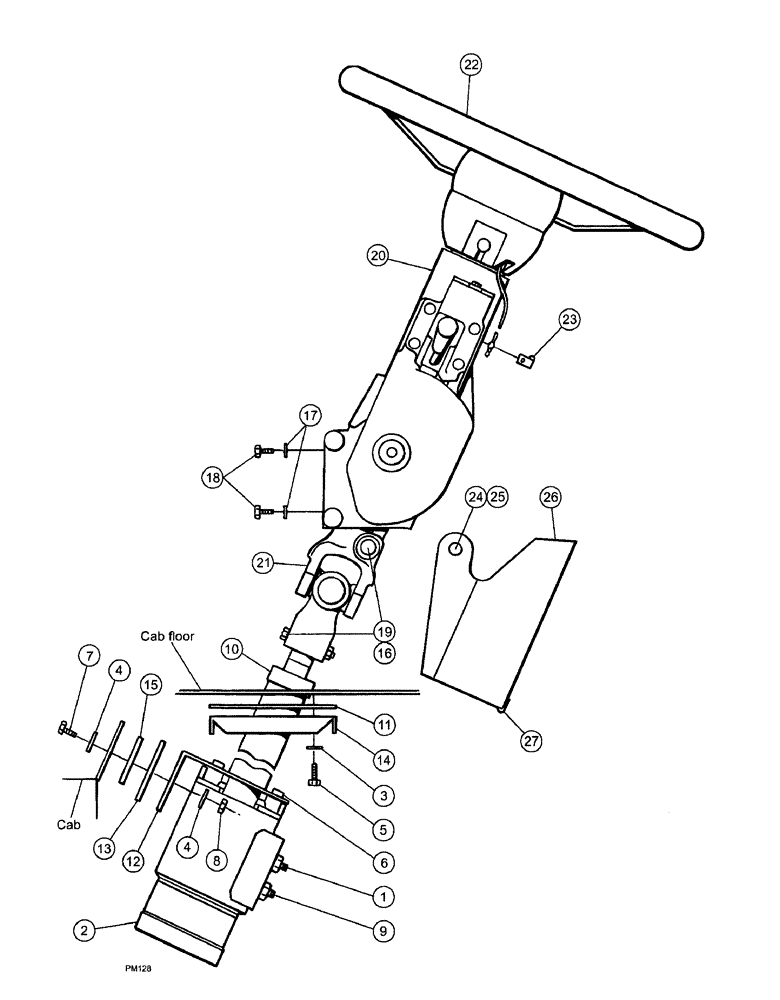 Схема запчастей Case IH SPX3150 - (008) - CAB INTERIOR, STEERING ASSEMBLY (90) - PLATFORM, CAB, BODYWORK AND DECALS