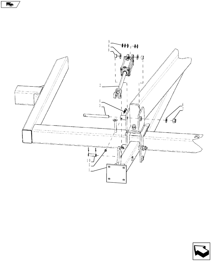 Схема запчастей Case IH 870 - (39.100.17[02]) - REAR DISK LEVELER LIFT ARM 2011 (39) - FRAMES AND BALLASTING