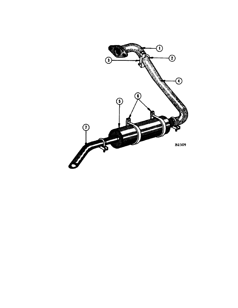 Схема запчастей Case IH 1060 - (326[1]) - MUFFLER AND EXHAUST PIPE, A301 D-F ENGINE (10) - ENGINE