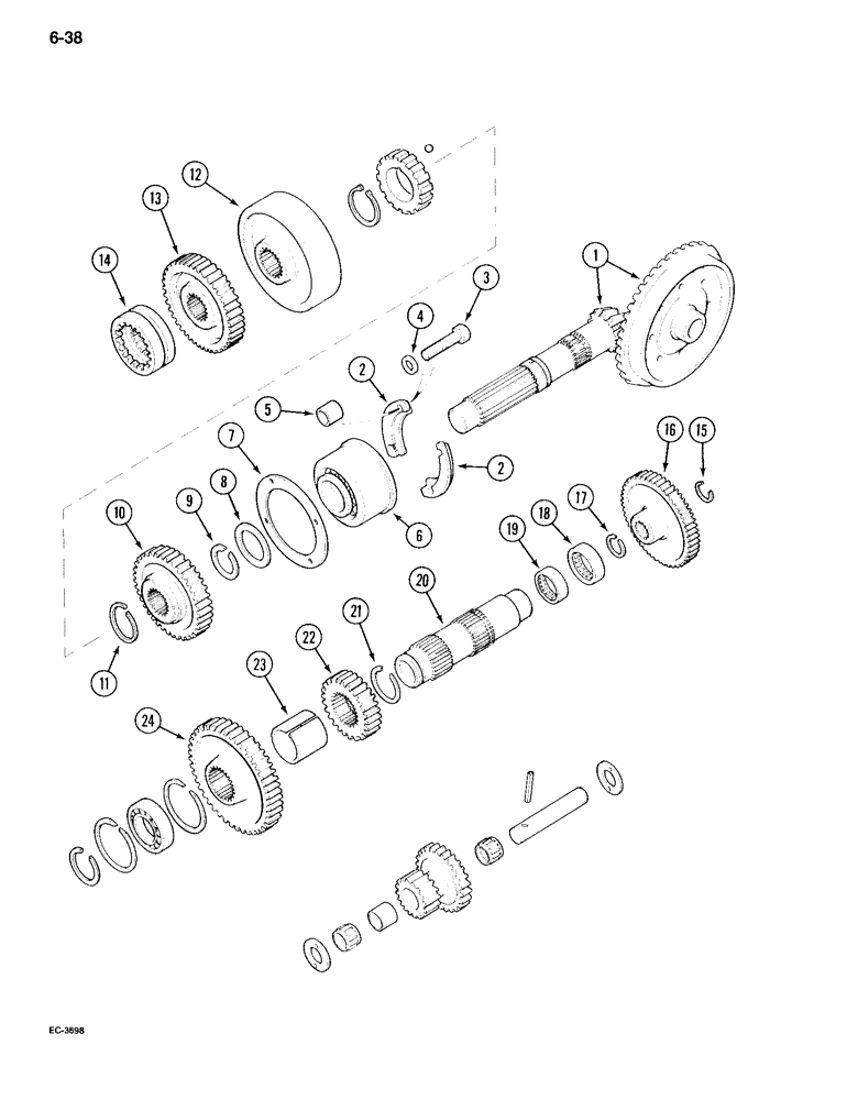 Схема запчастей Case IH 995 - (6-038) - RANGE TRANSMISSION (06) - POWER TRAIN