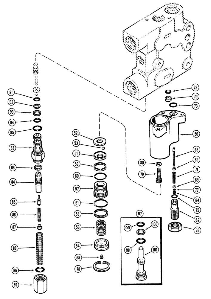 Схема запчастей Case IH 7240 - (8-074) - HYDRAULIC REMOTE VALVE ASSEMBLY, SECOND, THIRD AND FOURTH REMOTE WITH LOAD CHECK (08) - HYDRAULICS