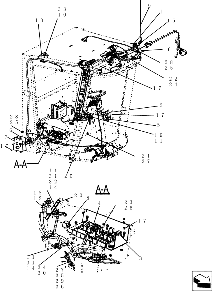 Схема запчастей Case IH 7130 - (55.100.57) - CAB WIRING (55) - ELECTRICAL SYSTEMS
