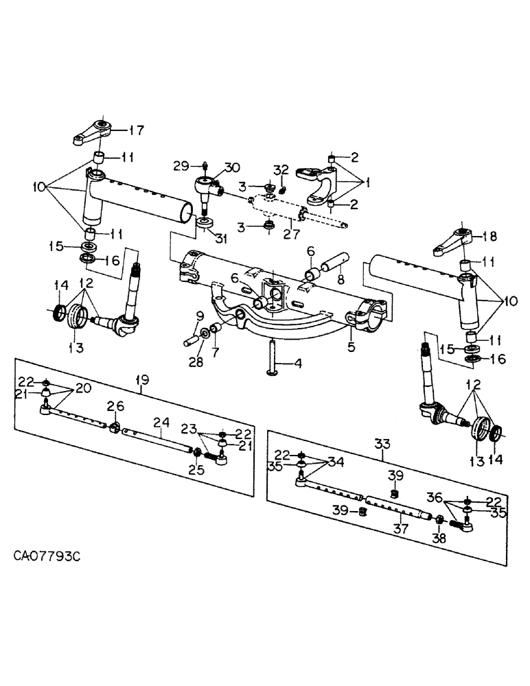 Схема запчастей Case IH 5288 - (14-03) - SUSPENSION, ADJUSTABLE STANDARD TREAD FRONT AXLE, 58 TO 82 IN. TREAD ADJUSTMENT Suspension