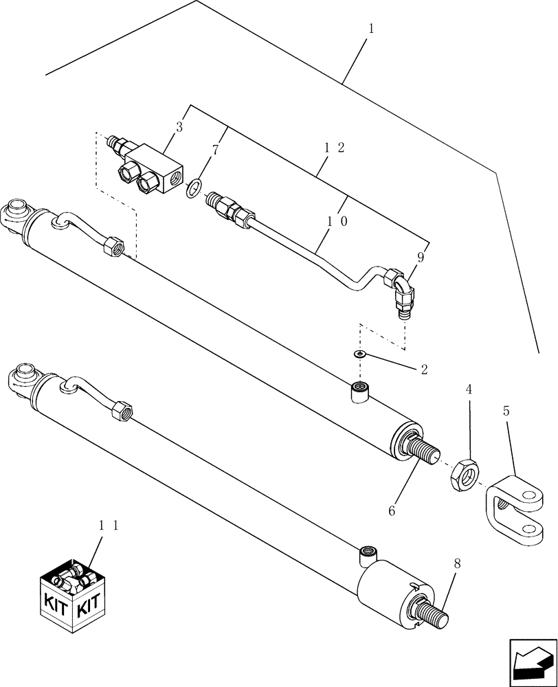 Схема запчастей Case IH 7130 - (35.440.09) - CYLINDER ASSY, UNLOADER SWING (35) - HYDRAULIC SYSTEMS