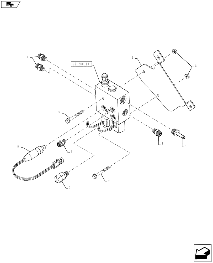 Схема запчастей Case IH 5130 - (35.200.17) - PARKING BRAKE - VALVE (35) - HYDRAULIC SYSTEMS