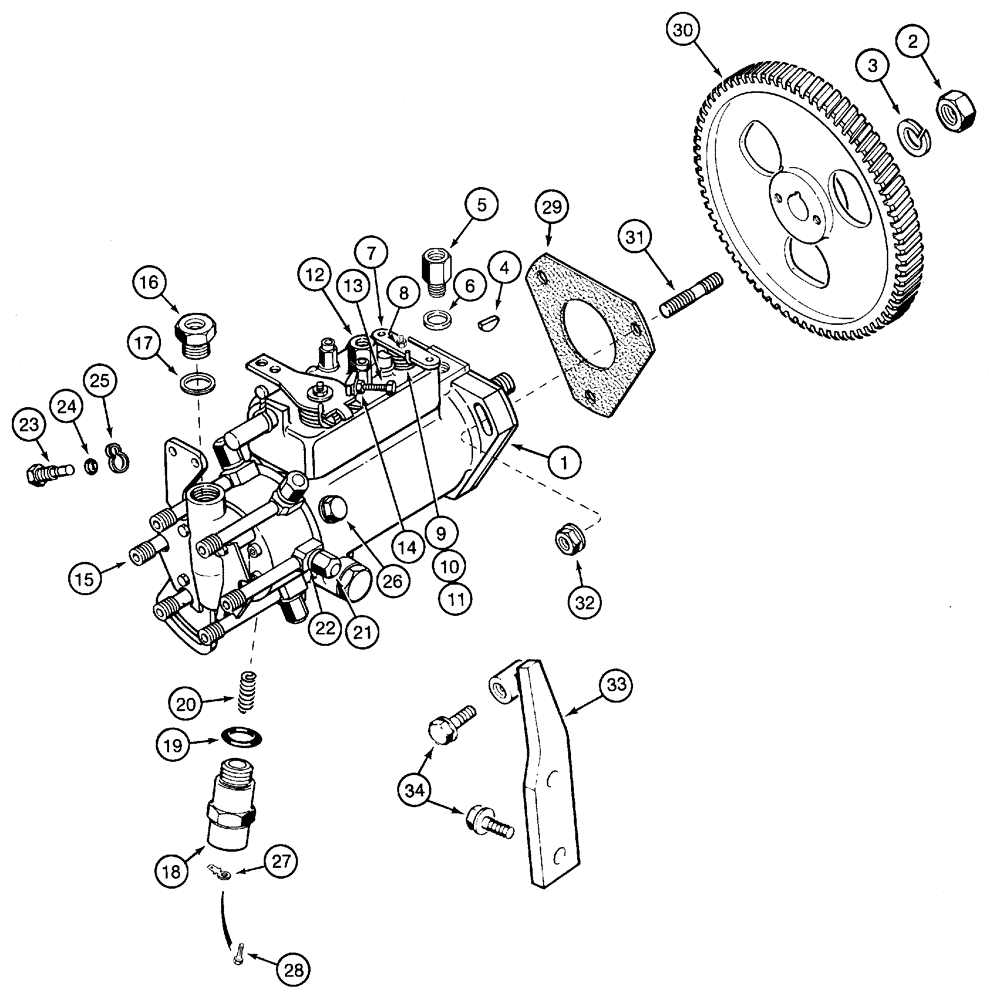 Схема запчастей Case IH 5230 - (3-018) - FUEL INJECTION PUMP AND DRIVE, 6-590 ENGINE, NATURAL ASPIRATED, 5130/5230 TRACTOR (03) - FUEL SYSTEM