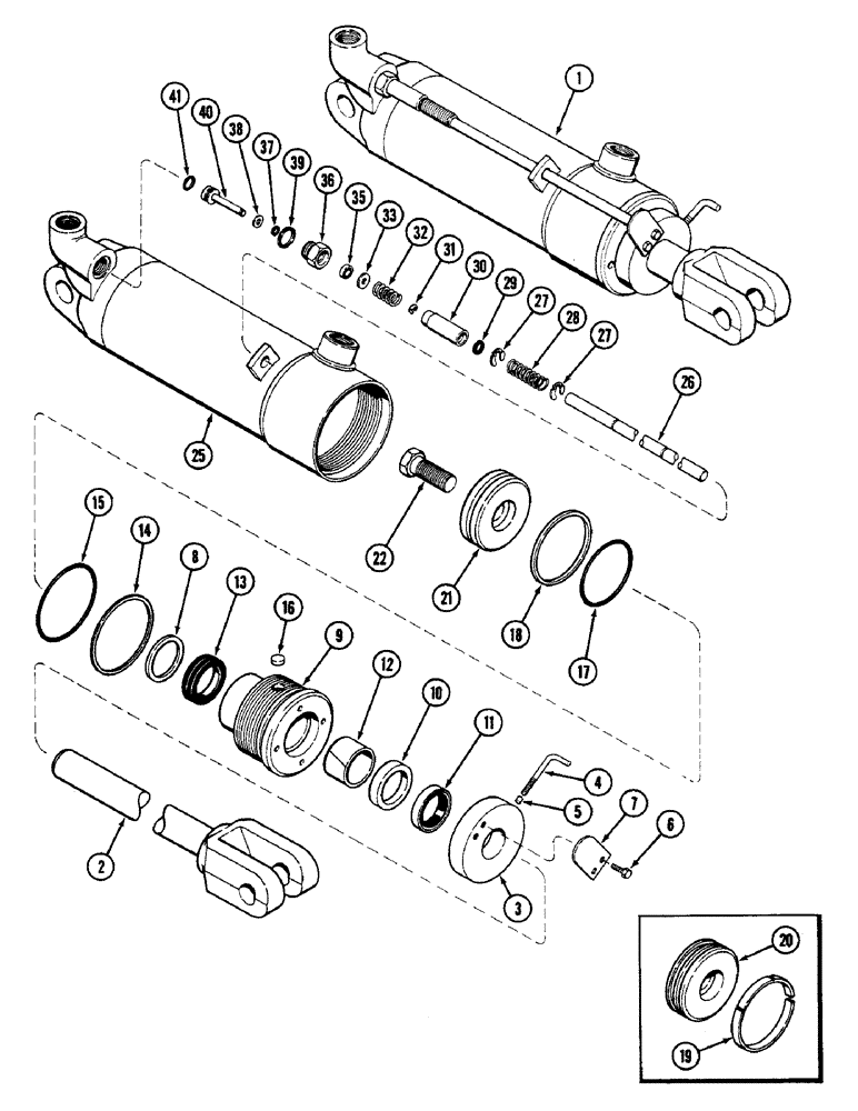 Схема запчастей Case IH 2090 - (8-458) - G33769 REMOTE HYDRAULIC CYLINDER, 4 INCH BORE (101.6 MM) X 8 INCH STROKE (203.2 MM) (08) - HYDRAULICS