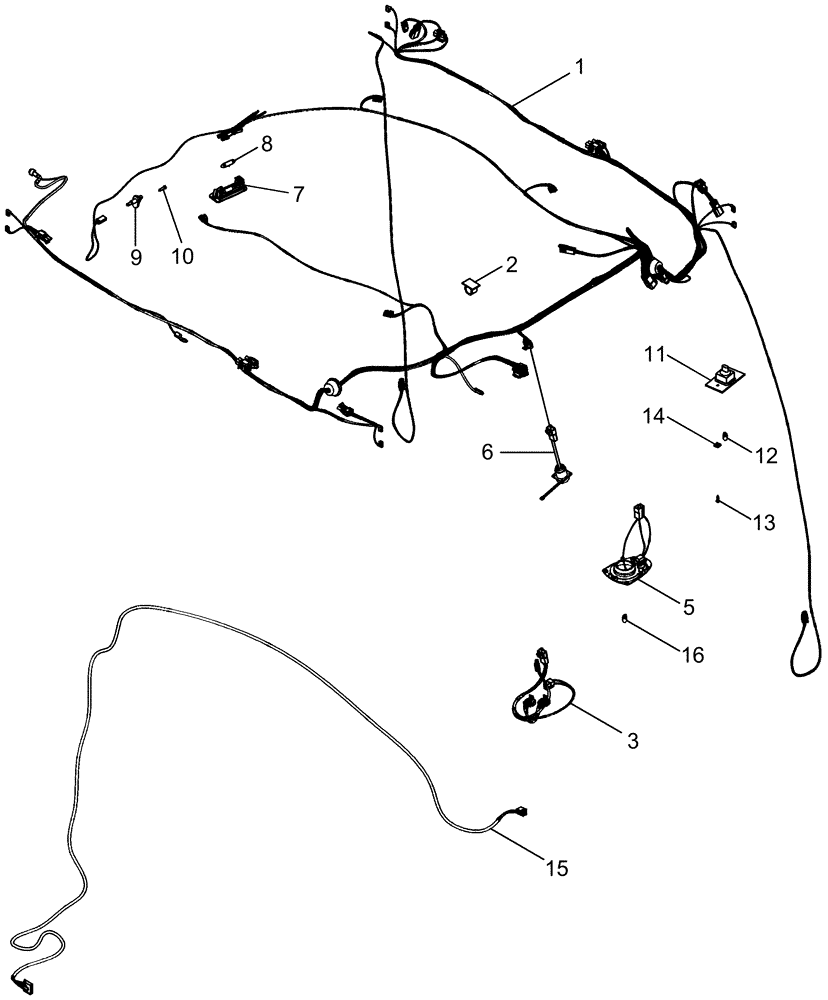 Схема запчастей Case IH MAGNUM 255 - (04-09) - HARNESS - CAB ROOF, SHELF AND CD CHANGER (04) - ELECTRICAL SYSTEMS