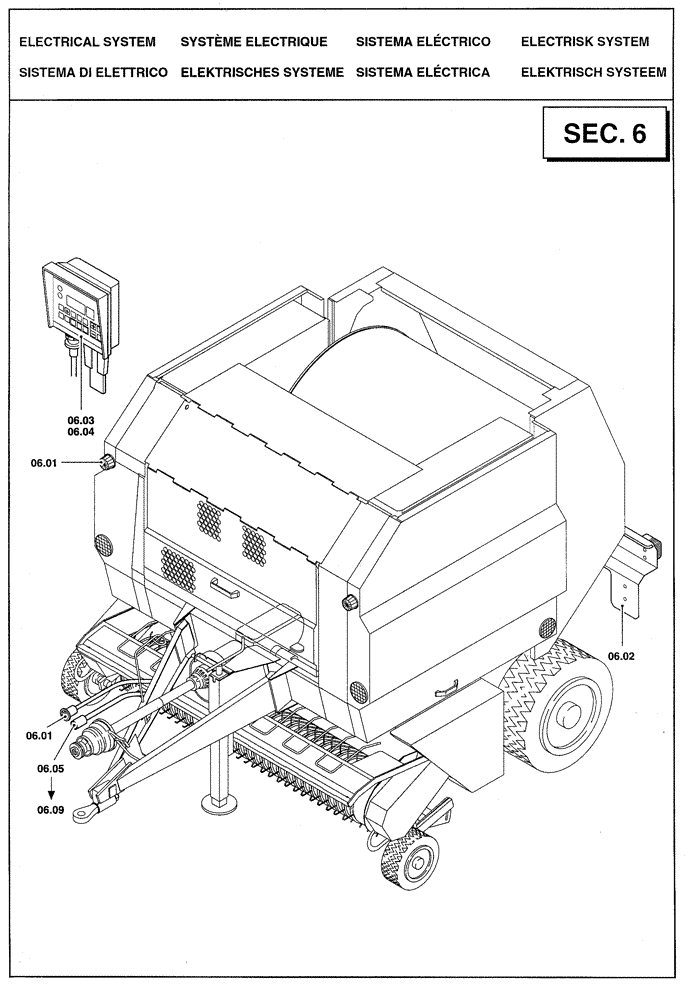 Схема запчастей Case IH RBX341 - (0.0022[01]) - SECTION LIST 6 - ELECTRICAL SYSTEM (00) - GENERAL