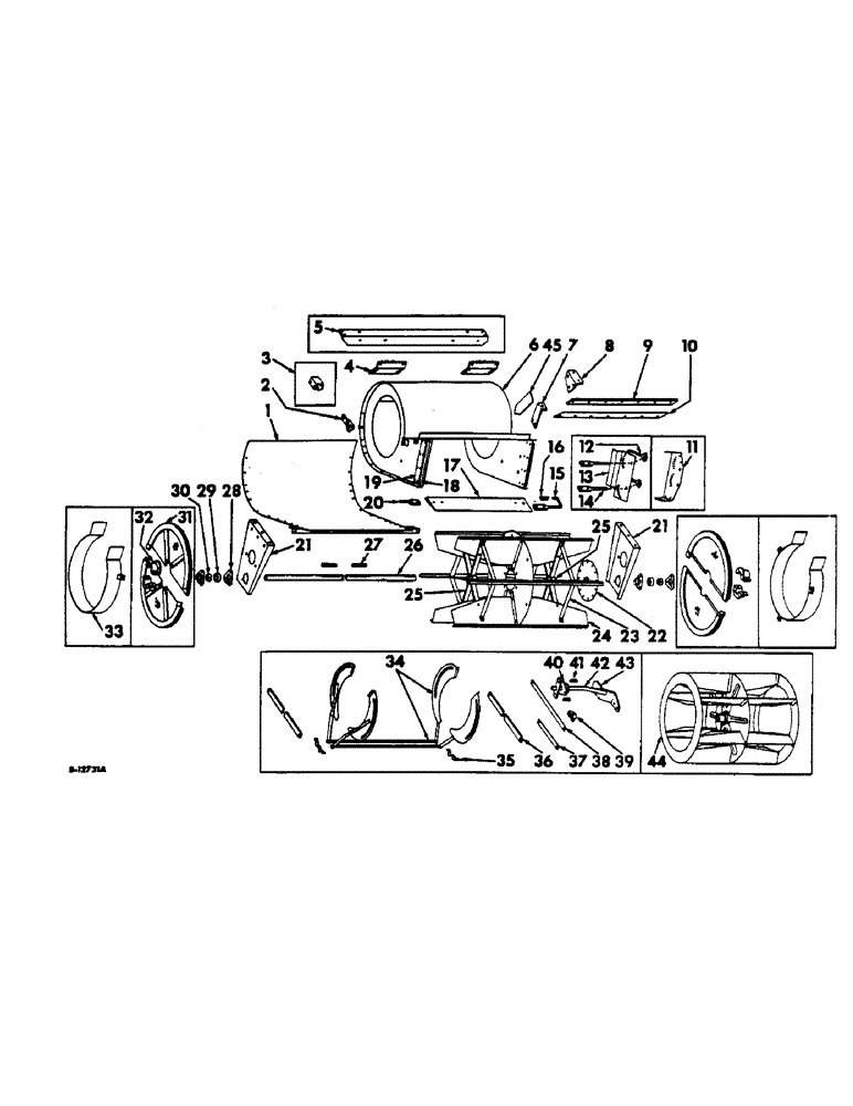 Схема запчастей Case IH 303 - (081) - FAN AND FAN HOUSING, SEPARATOR FAN ROTARY SCREEN ATTACHMENT (74) - CLEANING