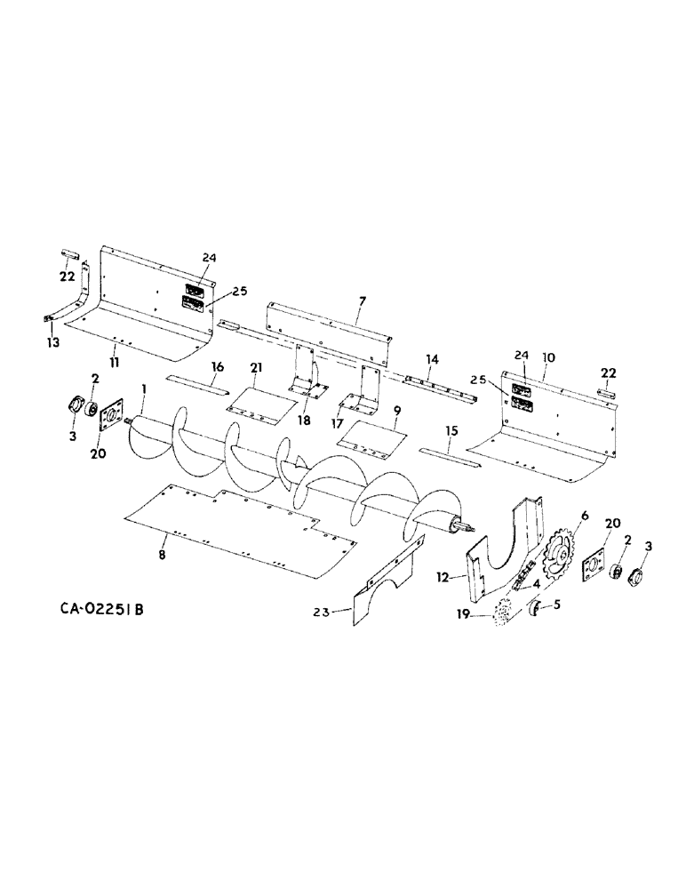 Схема запчастей Case IH 800 - SERIES - (A-24) - AUGERS, STRIPPERS, SUPPORTS AND DRIVE, 824, 833 AND 834 CORN HEADS (58) - ATTACHMENTS/HEADERS