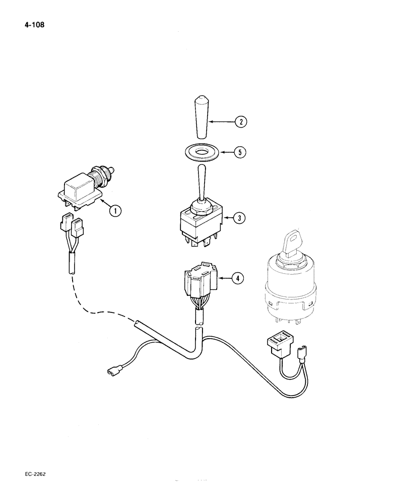 Схема запчастей Case IH 385 - (4-108) - TWO SPEED POWER SHIFT CONTROL, TRACTORS P.I.N. 18001 AND AFTER (04) - ELECTRICAL SYSTEMS