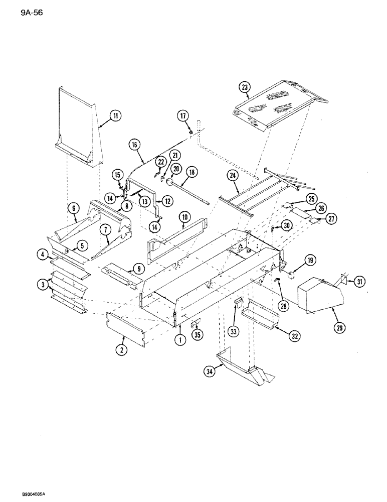 Схема запчастей Case IH 1350 - (9A-056) - BALED HAY AND GRAIN FEEDER, COVERS AND FRAME (09) - CHASSIS ATTACHMENTS