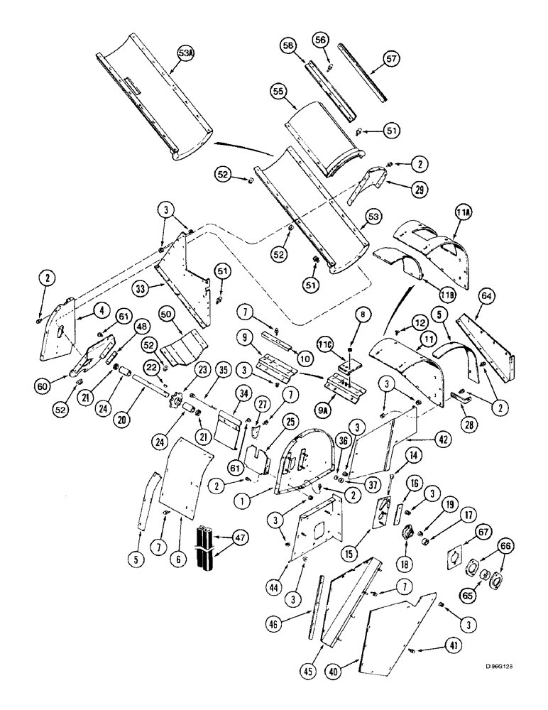 Схема запчастей Case IH 2188 - (9D-06) - GRAIN ELEVATOR HEAD, INCLINED (16) - GRAIN ELEVATORS & AUGERS