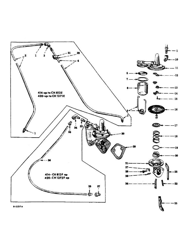 Схема запчастей Case IH 420 - (238) - FUEL PUMP AND CONNECTIONS, GASOLINE ENGINE (10) - ENGINE