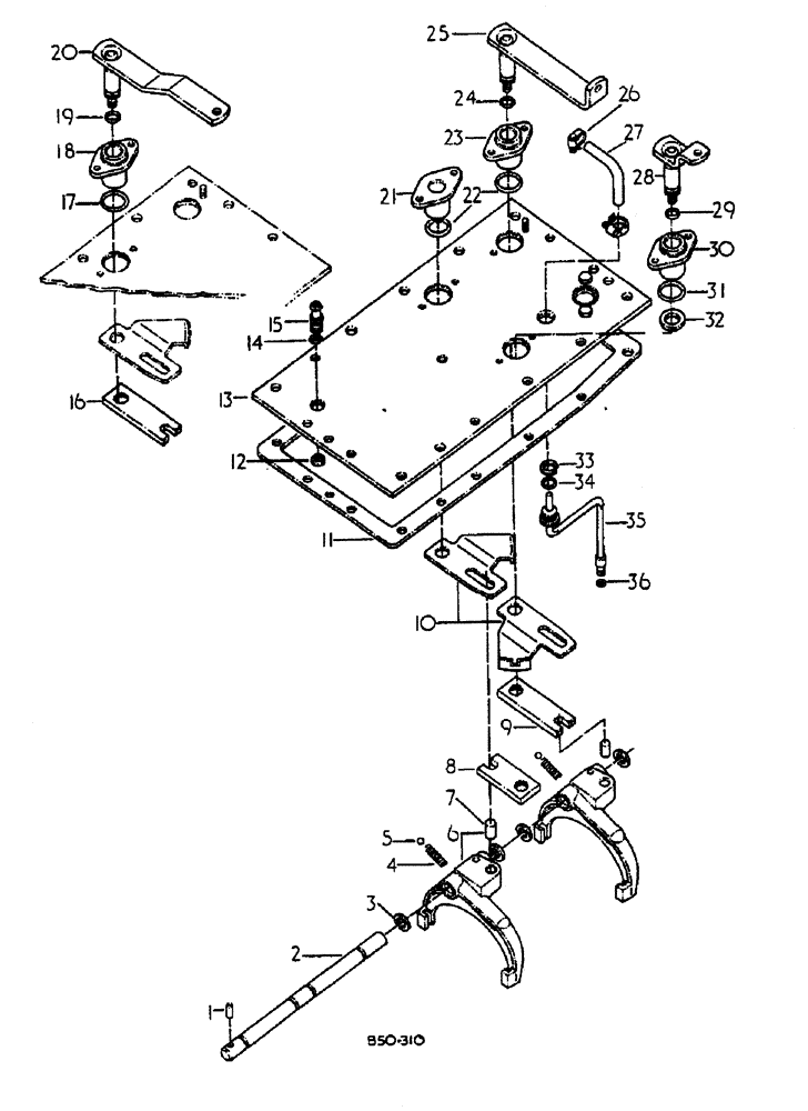 Схема запчастей Case IH 885 - (07-054) - GEAR SHIFT MECHANISM SPEED TRANSMISSION - SPEED - 885 SLOW AND FAST SPEED (04) - Drive Train