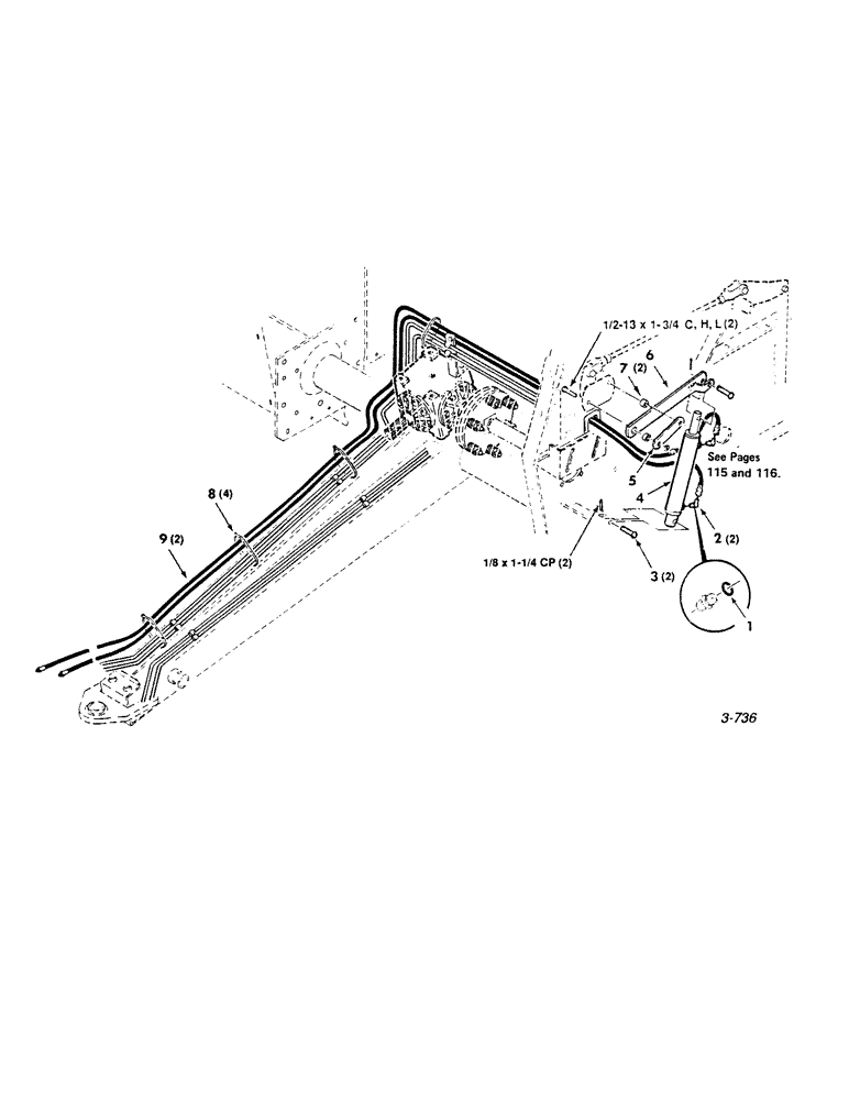 Схема запчастей Case IH 8450 - (114) - PICKUP LIFT, HYDRAULIC, KIT Pickup