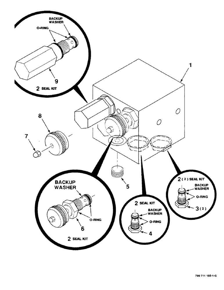 Схема запчастей Case IH 8430 - (8-06) - VALVE ASSEMBLY (BALE TENSION), (700711155 VALVE ASSEMBLY - (07) - HYDRAULICS