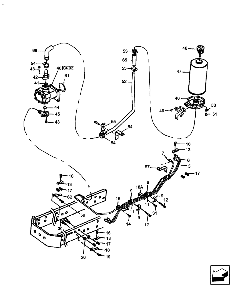 Схема запчастей Case IH DX55 - (04.02) - STEERING COLUMN GEARBOX & PIPING (04) - FRONT AXLE & STEERING