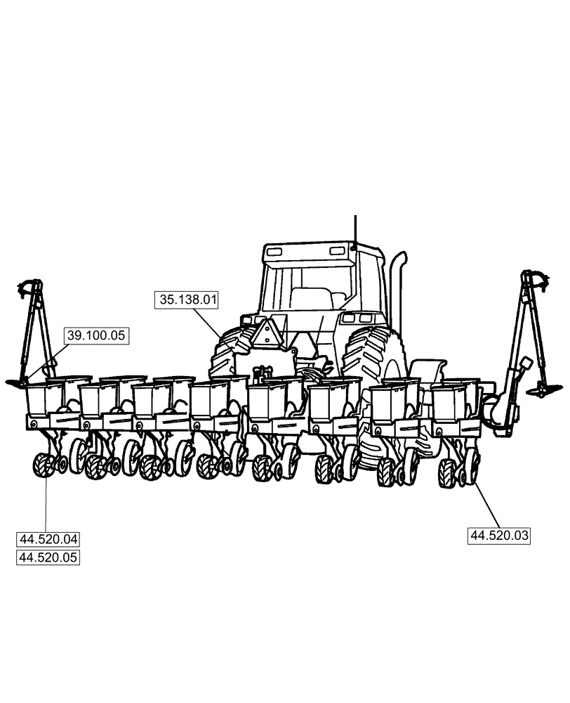 Схема запчастей Case IH 1230 - (00.000.01) - PICTORIAL INDEX - RIGID MOUNTED PLANTERS (00) - GENERAL & PICTORIAL INDEX