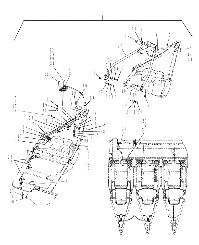 Схема запчастей Case IH 2412-30 - (20.18.13) - ROW GUIDANCE SENSORS, 30" (58) - ATTACHMENTS/HEADERS