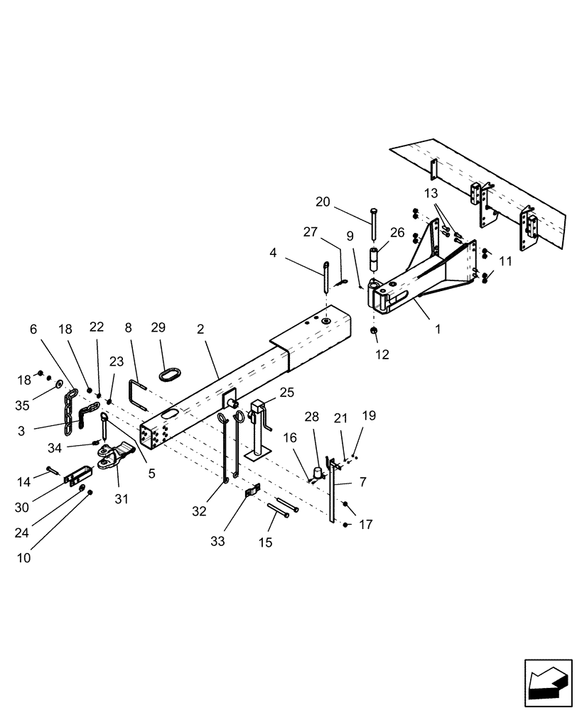 Схема запчастей Case IH 1220 - (39.110.02) - MAIN FRAME AND FOLDING HITCH, RIGID TRAILING (39) - FRAMES AND BALLASTING