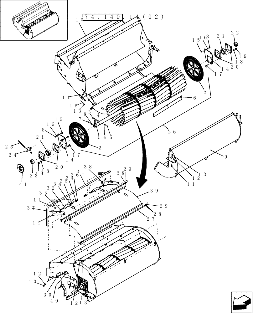 Схема запчастей Case IH 9120 - (74.130.01[01]) - CLEANING FAN - UPDATED TO MY10 (74) - CLEANING