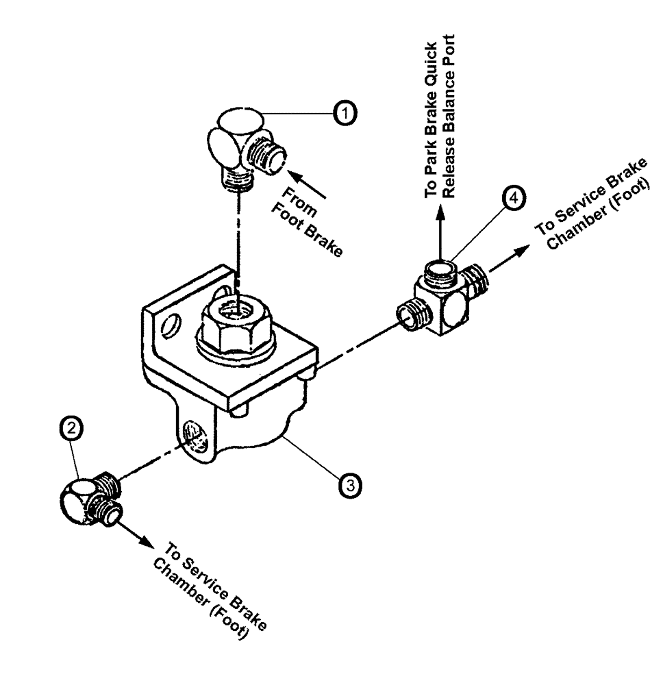 Схема запчастей Case IH FLX3300B - (07-008) - QUICK RELEASE, REAR BRAKE Pneumatics
