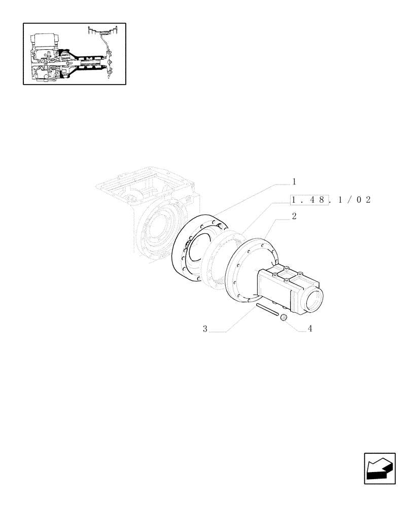 Схема запчастей Case IH MXU100 - (1.48.0/02) - (VAR.437) 98" LONG AXLE FOR STEEL DISK - SIDE REDUCTION UNIT (FINAL DRIVE) HOUSING AND COVERS (05) - REAR AXLE