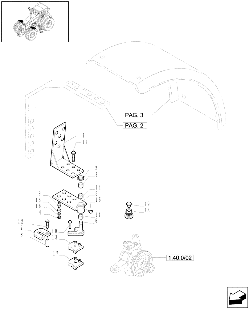 Схема запчастей Case IH MXU115 - (1.87.4[01B]) - (VAR.167-338/1-497) 4WD DYNAMIC FRONT FENDERS - D5049 (08) - SHEET METAL