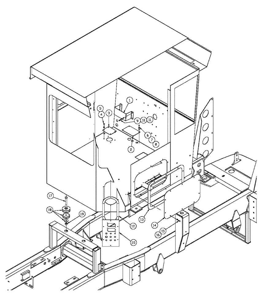 Схема запчастей Case IH 4375 - (01-007) - CAB AND PANEL MOUNTING (10) - CAB