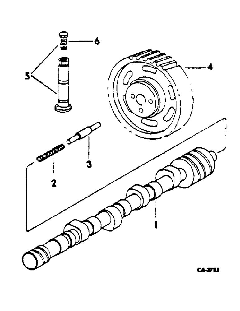 Схема запчастей Case IH DG4D - (K-04) - CAMSHAFT, CAMSHAFT GEAR AND RELATED PARTS 